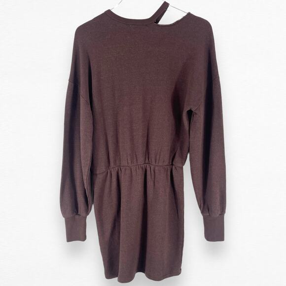 n:Philanthropy Mini Dress Distressed Brown Long Sleeve Size Small New With Tags - Picture 3 of 14